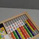 Ranqibo Wooden Abacus for Kids Math - Double-Sided Blackboard Whiteboard Magnetic Abacus for Toddlers 1-3 with 100 Magnetic Number & Fruit Stickers - Educational Counting Games Kids Gift