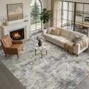 kakania Washable 9x12 Area Rug for Living Room: Abstract Modern Home Decor