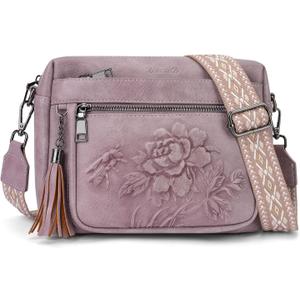 Crossbody Bags for Women Trendy, Vegan Leather Crossbody Purses Travel Shoulder Handbags Embossed Design