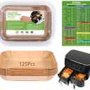 (125PCS) Air Fryer Liners, Disposable for Ninja Dual Air Fryer accessories, Parchment Paper liners rectangle 8.6''*5.5''
