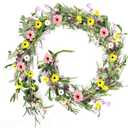 6.5 Ft Spring Summer Flower Vine Garlands Artificial Wildflower Wisteria Lavender Daisy Garland Not Withering Floral Wreath Garland All Year Round Home Decor for Indoor Outdoor Home Wedding Arch