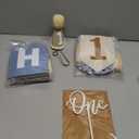 DCJHFJ Felt Khaki Blue Happy Birthday High Chair Banner Pre-Strung Birthday Hanging Decoration for 1st Birthday Decorations Boy