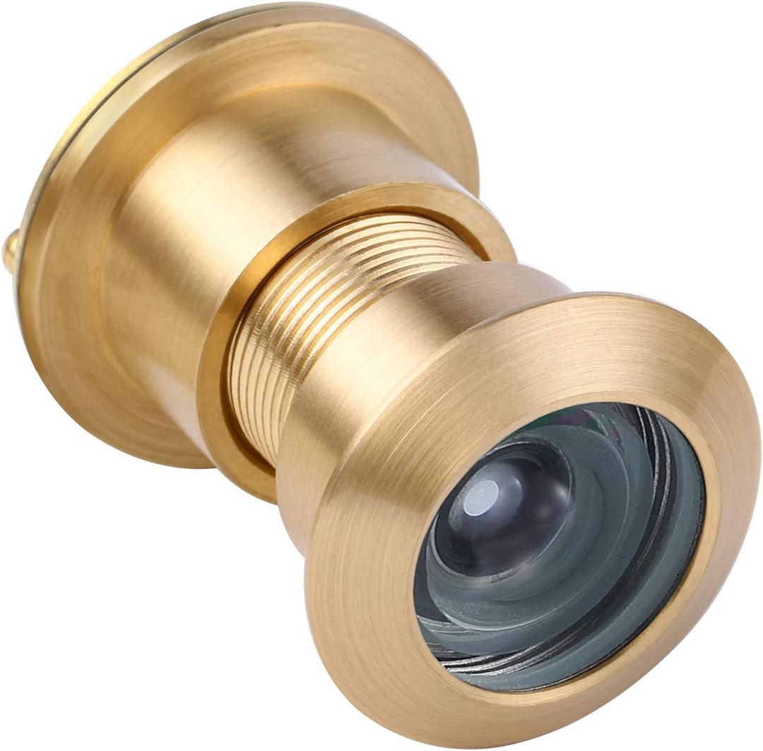 Earl Diamond - Security Peep Holes for Front Door, Solid Brass 220 Degree Door Viewer Peephole with Cover, Satin Gold
