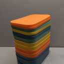 ORGIDOL 8 Pack Colorful Storage Bins with Lids Stackable Storage Container for Organizing, Storage Boxes with Handle for Shelves, Cute Storage Bin for Craft, Snacks, 9.85x6.9x5.7 inch