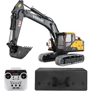 DOUBLE E Hobby Volvo EC160E Remote Control Excavator - 1:14 Full Metal RTR Electric Version E010, 22.5 inches