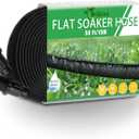 Soaker Hose 50FT, Heavy Duty Double Layer Design Flat Garden Soaker Hose, Saves 80% Water & Leak-free Design Water Hose with Holes For Garden, Lawn, Flower Bed, Vegetable Field