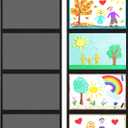 2 Pcs Storage Pocket Chart for Classroom 37.4 x 13 in, 4 Pockets Hanging Wall File Organizer for Cards, Drawing, Pictures, Class Demonstrations, Homework, Teacher Office Organization (Black)