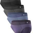 DAVID ARCHY Seamless Men's Briefs Modal Ultra Soft Breathable No Fly Support Pouch Mens Underwear Briefs 4 Pack (XL)
