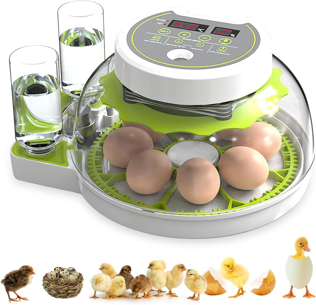 Incubators for Hatching Eggs with Automatic Egg Flipping Function and Humidity Control,Built-in Egg Candle,Precise Control Panel,Supporting 8 & 33 Eggs,Egg Incubator for Hatching Chicken Quail Duck