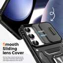 Case for Galaxy S23 FE with 360 Spin Stand [Magnetic Ring Stand] [Sliding Camera Cover] Military Grade Lens Protection Case for Samsung S23 FE 6.4", Black