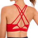 SONGSKY Sports Bras for Women, Medium-High Support Strappy Padded Running Sports Bras with Removable Cups Small