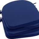 Outdoor Chair Cushions Set of 4: Waterproof & Fade Resistant Patio Furniture Cushions - 18.5 x 16 x 2 Inch Non Slip Round Corner Seat Cushion Pads with Removable Cover for Garden Yard Lawn, Navy Blue (18.5x16x2 Inch-4p)