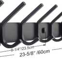 WEBI Coat Rack Wall Mounted,24 Inch 8 Hooks for Hanging Coats,Hook Rack Hook Rail Coat Hanger Wall Mount for Backpack,Clothes,Jacket,Black,2 Packs