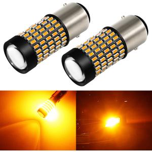 PHINLION 1157 LED Turn Signal Light Bulbs, 2800 Lumen Super Bright 2357 7528 BAY15D Amber Yellow LED Blinker Light Bulb, Pack of 2