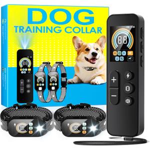 Dog Shock Collar for 2 Dogs (10-120Lbs), 4200FT Remote Training Collar with Light for Night Walks, 3 Training Modes, IP67 Waterproof Rechargeable E-Collar with Exclusive Shock Lock
