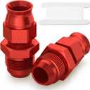 GASHER 2PCS 10AN Male Flare to 3/8" Fuel Hardline Tube Fitting Straight Adapter Aluminum Alloy Red Anodized