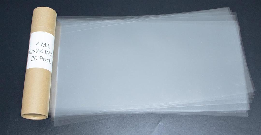 20PCS 4 Mil 12 X 24 Inch Clear Plastic Sheets, Blank Mylar Stencil Sheets,Clear Acetate Sheets for Cricut Crafts, Clear Plastic Sheets for Crafts and Cutting Machine
