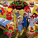 Gersoniel 15 Pcs Derby Day Horse Party Decoration Kit Derby Party Supply 6.6 ft Red Rose Arch Backdrop 2 Rose Garland 10 Horse Racing Cardstock Cutout 2 Hay Box Centerpiece for Race Day Celebration
