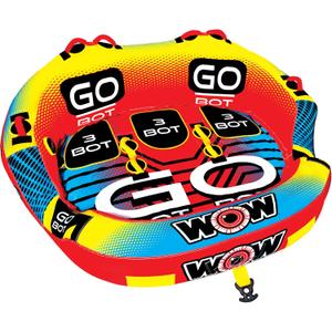 WOW Sports Go Bot 1 2 or 3 Person Inflatable Towable Cockpit Tube for Boating, 18-1050