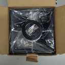 Bedside Table Lamp with Touch Control & USB C+A Charging Ports LED Desk Lamp with 2 AC Outlets, Minimalist Nightstand Light with Black Fabric Shade for Bedroom, Living Room, Office, Black