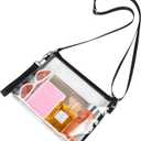 Bagenius Clear Bag for Stadium Events, Clear Purse with Detachable Strap, Women Wristlet Handbag for Work Sports and Concert (Black)