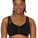 Fruit of The Loom Women's Comfort Front Close Sport Bra with Mesh Straps (42, Black Hue)