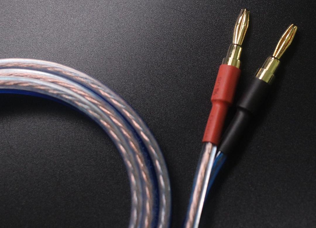 KK YB-ZB 1pair Set(4 Spade Plug & 4 Banana Plug) HiFi OFC Speaker Wire, Spade Plug to Pin Type Plug