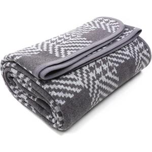 PuTian Merino Wool Blanket - 87" x 63" Thick Warm Soft Large Bed Throw - Great for Camping, Outdoors, Travel, Car, Couch, All Seasons Houndstooth Grey