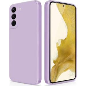 Silicone Case Compatible with Samsung Galaxy S22 Plus 5G, Full Body Silky Soft Touch Phone Case with Camera Protection, Shockproof Cover with Microfiber Lining, Purple