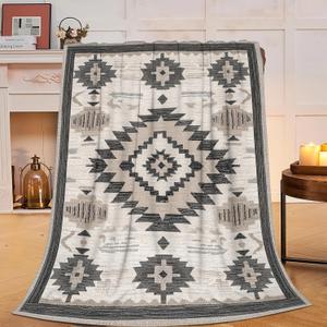 Western Blanket, Soft Plush Fleece Throw Blanket - Cozy Warm Blankets Western Bedding Stuff Gifts for Women Girls Kids Adults 40"X50"