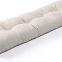 SUNROX LokGrip Non Slip Tufted Memory Foam Bench Cushion, FadeShield Water Resistant Durable Thicken Outdoor/Indoor Bench Seat Pads 59x16x4 inch, Cream