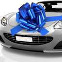 Zonon Big Car Bow Giant Car Bow with 20 ft Ribbon for Large Gift Wrapping New Houses Huge Present Birthday Christmas Decor (20 Inch, Blue)