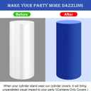 SaitiMade Set of 3 - Royal Blue Cylinder Pedestal Stand Covers, Spandex Cylinder Stand Covers for Party, Wedding or Birthday Event Decor - Only Contains Cylinder Covers