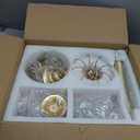 Crystal Chandeliers for Dining Room, Modern Gold Chandelier Light Fixture, Crystal Kitchen Ceiling Hanging Pendant Light 6 Lights for Living Room Hallway Bathroom Bedroom Foyer, Gold