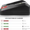 Quick Charger [for Porter-Cable 20V MAX] & [for Black+Decker 20V MAX] Lithium Battery PCC680L PCC681L PCC682L PCC685LP PCC699L and Battery LBXR20 LBXR2020 LBX4020