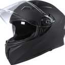 CUTEY Full Face Motorcycle Helmet - DOT Certified, Lightweight, Dual Visor, Ventilated - for Adults Men & Women, Small