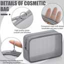 Weewooday 4 Pcs Mesh Makeup Bag Mesh Cosmetic Bag Travel Toiletry Pouch with Zipper Mini Makeup Cosmetic Purse for Daily Accessory(Small, Large, Medium,Gray)