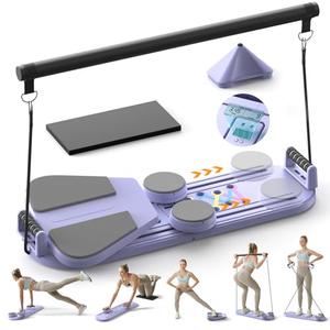 Pilates Board, Pilates Reformer Sets, Multifunctional Abdominal Pilates Board for Home Workout Equipment, Portable Foldable Ab Board Trainer Pilates Exercise Machine, Pilates Reformer Board for Women