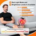 Knee Massager with Heat and Red Light Therapy and Vibration, 660nm & 850nm Infrared Red Light Therapy for Pain Relief, 5000mAh Protable Rechargeable Heated Brace for Knee, Joint, Elbow, Shoulder