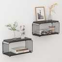 MXCSE Floating Nightstand Shelves, Modern Night Stand for Bedroom, Wood Floating Shelf for Wall, Nightstand Bedside Table, Mid Century Wall Shelves for Living Room, Bedroom (2, Black)