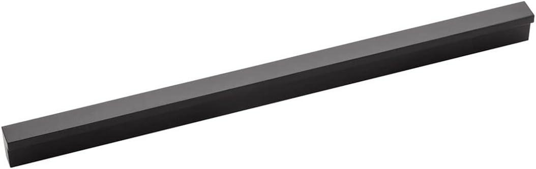 Hickory Hardware 1 Pack Solid Core Kitchen Cabinet Pulls, Luxury Cabinet Handles, Hardware for Doors & Dresser Drawers, 7-9/16 Inch (192mm) Hole Center, Flat Onyx, Streamline Collection