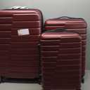 COOLIFE Expandable Suitcase PC ABS TSA Luggage Lock Spinner Carry on (wine red, 3 piece set)