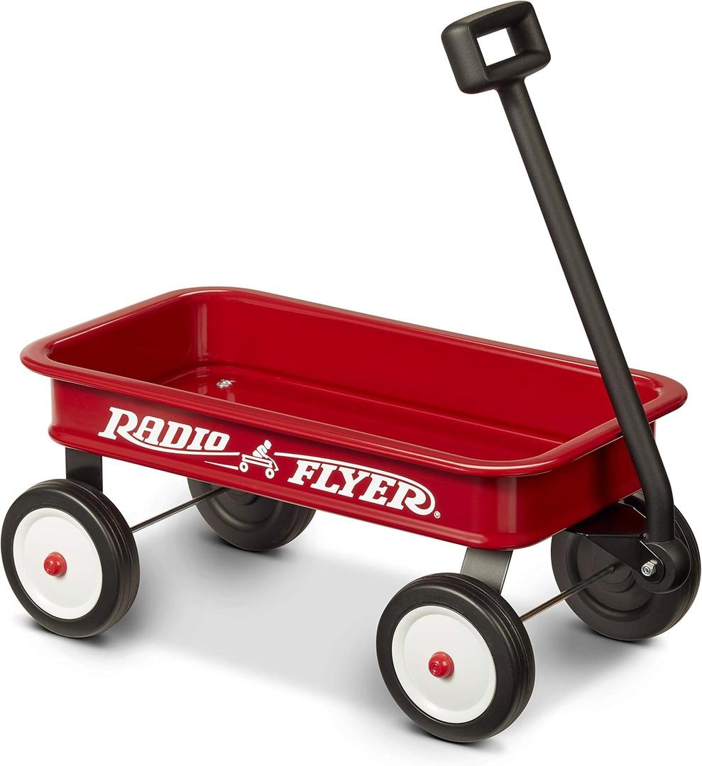 Radio Flyer Mini Classic Red Wagon for Kids, 16.5" Toy Wagon For Kids Aged 1.5+, Play-Size Version of the Classic, Durable Rolling Wheels & Steel Body, Working Handle, For Toys, Crafts & Gift Displays