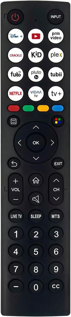 EN2D36H Replace Remote Control Compatible with Hisense Smart VIDAA TV 40A35HUV 40A45GV 43A6GV 32A45GV 50A6GV 65A6GV 43A45GV 55A6GV 32A35HUV EN2B36H ERF2D36H ERF2M36H ERF2I36H ERF2J36H ERF2R36H