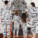 ANGELGGH Matching Halloween Onesie Pajamas Family Holiday Hooded PJs Adult Couples One Piece Sleepwear Funny Ugly Loungewear (Men, L, Mummy) (L)