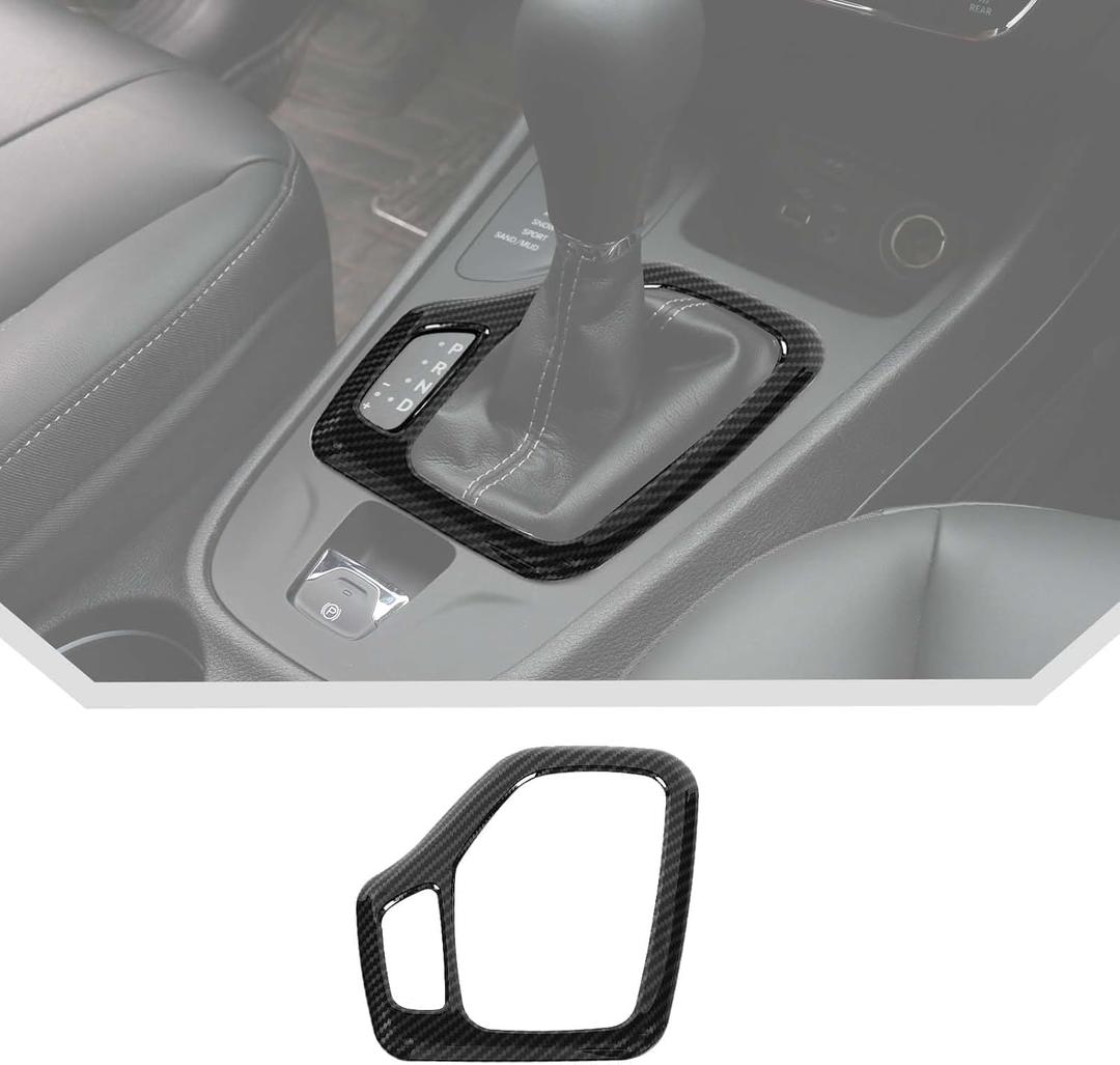 JeCar Carbon Fiber Interior Center Console Gear Shift Panel Trim Cover Fit for 2014-2018 Jeep Cherokee Interior Accessories