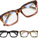 miyya Oprah Style Reading Glasses for Women, Cheaters Eyeglasses, Oversized Blue Light Readers, Fashion Eye Glasses