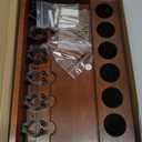 Wall Mount Pool Stick Holder - Billiards Pool Cue Rack Hardwood Pool Cue Set Holder for 6 Cues Sticks Storage Pool Table Accessories Equipment Organizer (Brown)