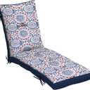 Arden Outdoor Plush Modern Tufted Chaise Cushion, 76 x 22, Rain-Proof, Fade Resistant, Tufted Cushion for Chaise Lounger Clark Blue
