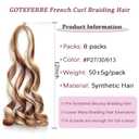 French Curl Braiding Hair Loose Wavy Extensions for Braids Curly Braiding Hair Synthetic French Curl Crochet Braids for Black Women 12 Inch Mixed Color P27/30/613
